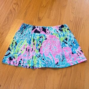 Lilly Pulitzer Luxletic Josephine skirt in seaside aqua let's cha cha size Large